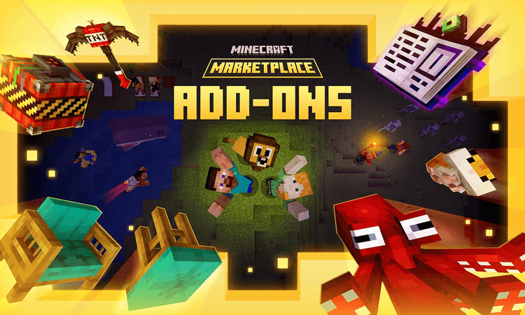 Arte sobre complementos do Minecraft.