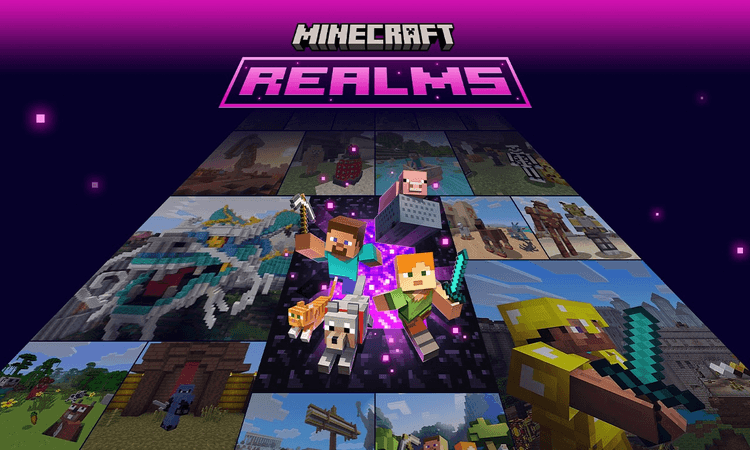 Arte de Minecraft Realms.